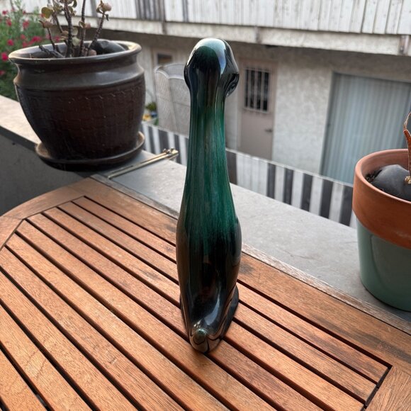 Vintage Blue Mountain Pottery Green & Black Ceramic Duck Figurine - Picture 5 of 6